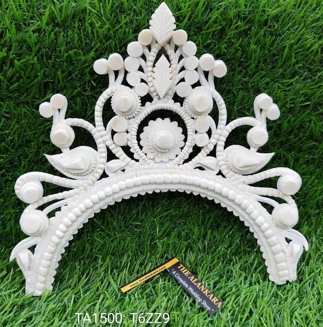 Women's Bengali Wedding Shola Bridal Crown/ Tahia Mukut/ Sheethi Mukut - Ahankaara