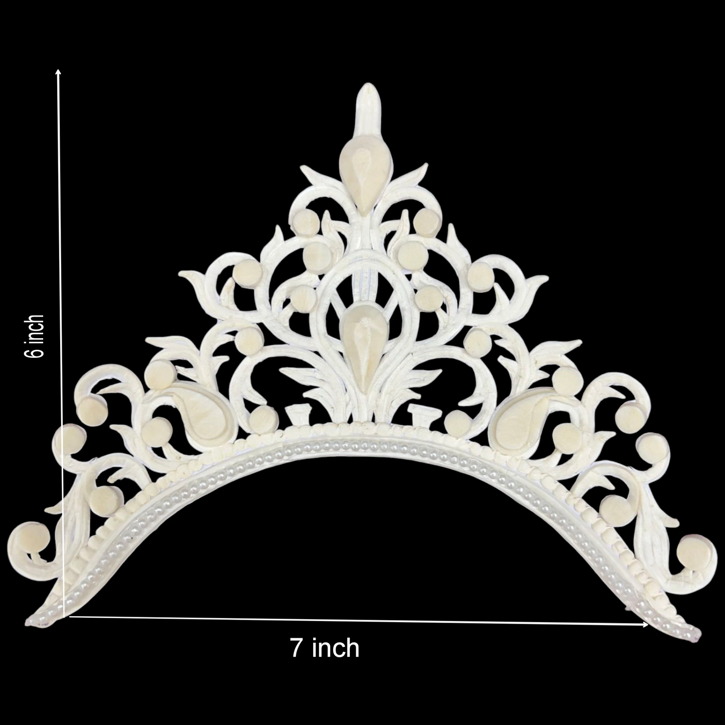 Women's Bengali Wedding Shola Bridal Crown/ Tahia Mukut - Gyana