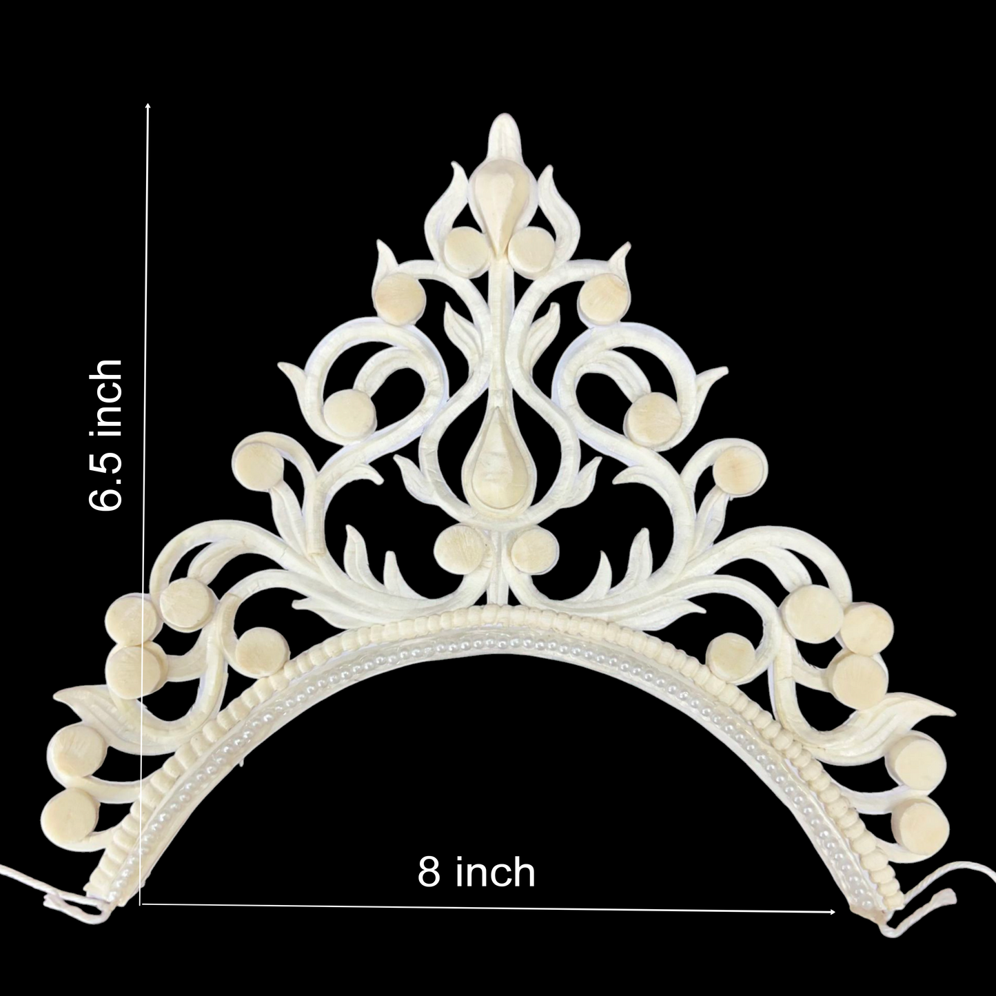 Women's Bengali Wedding Shola Bridal Crown/ Tahia Mukut/ Sheethi Mukut - Trinetra