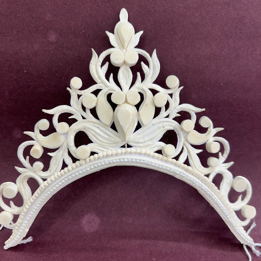 Women's Bengali Wedding Shola Bridal Crown/ Tahia Mukut - Nitya