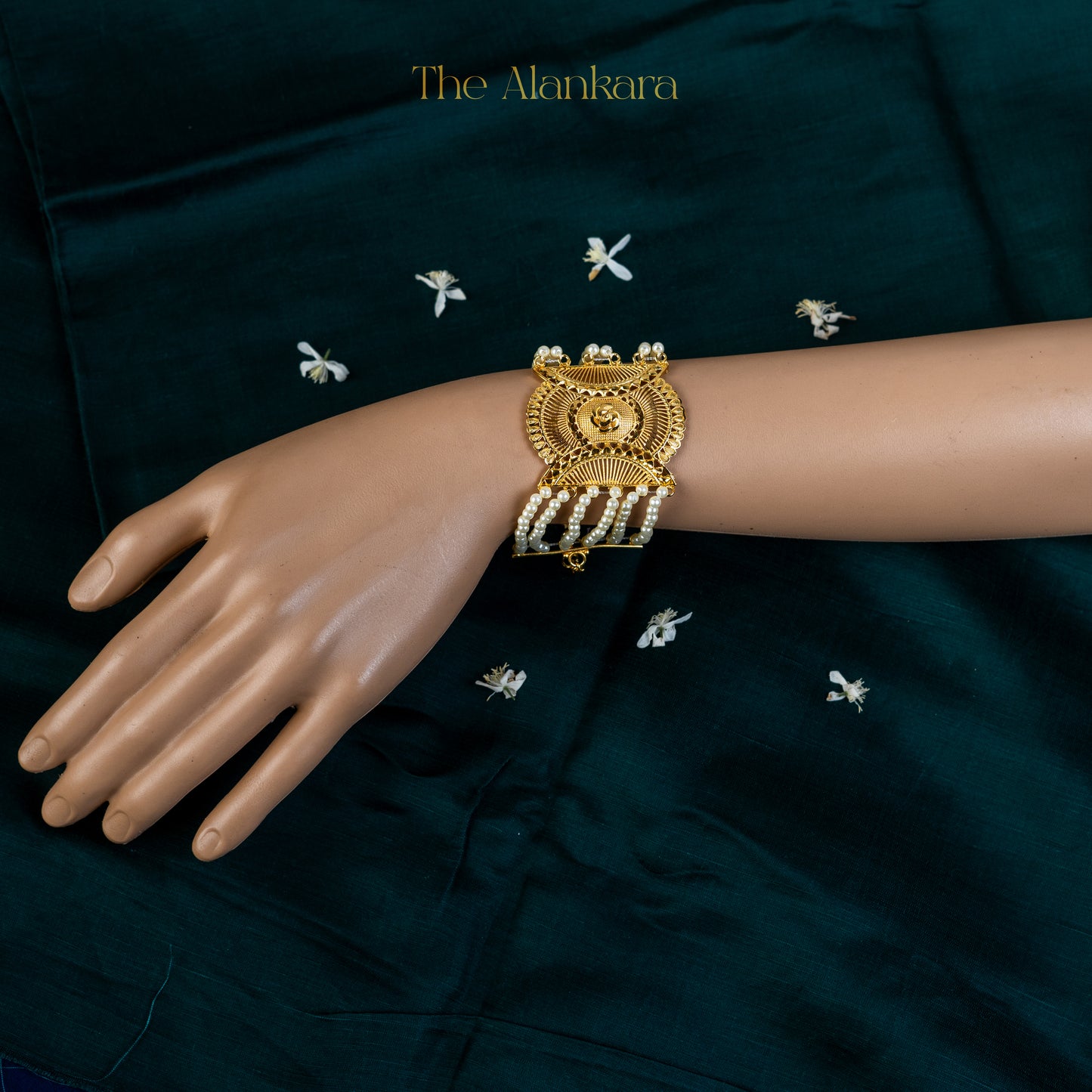 Alankara Traditional Goldplated Pearl Mantasha (Wristband)