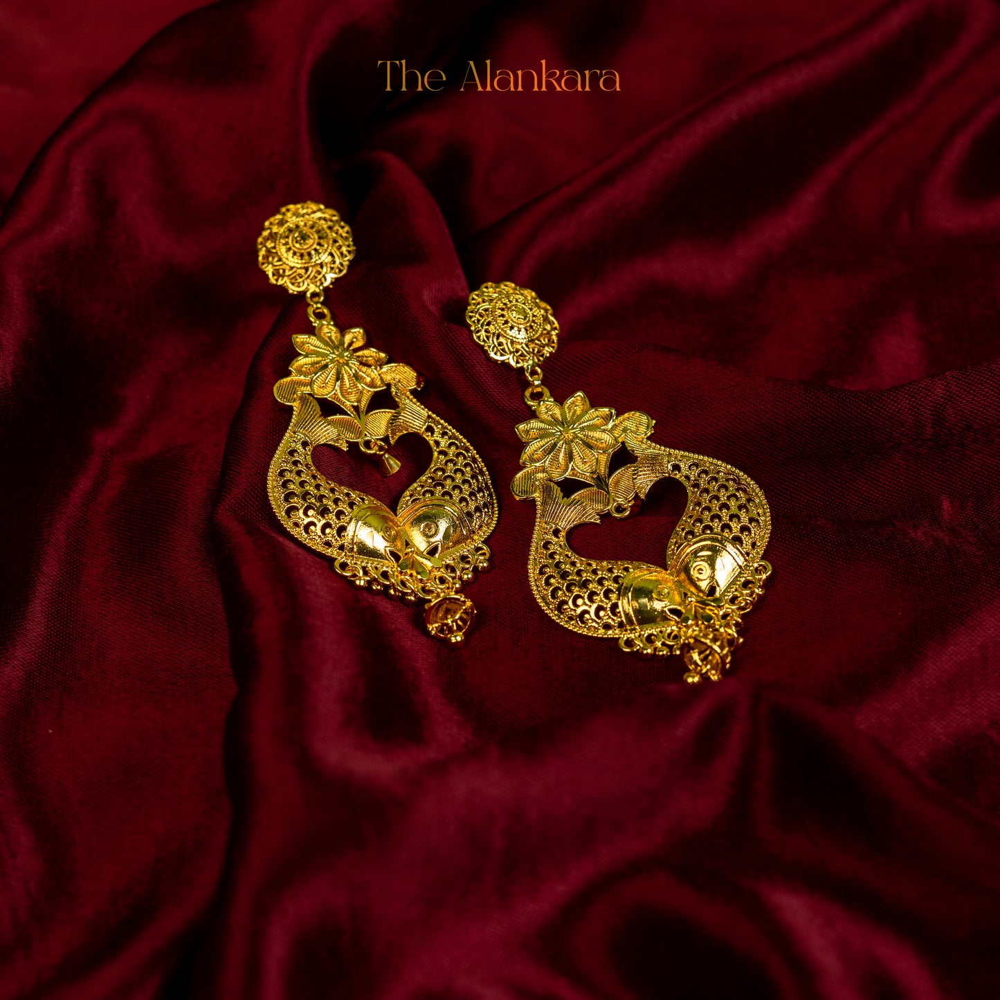 Gold Plated Traditional Bengali Fish Motif Earring