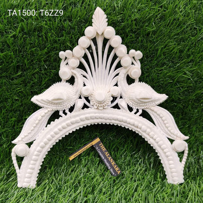 Women's Bengali Wedding Shola Bridal Crown/ Tahia Mukut/ Sheethi Mukut - Raudramukhi