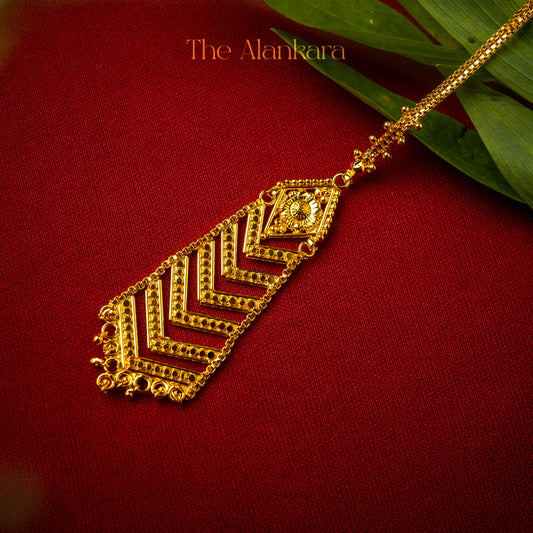 Gold Plated V Share Long Traditional Tikli