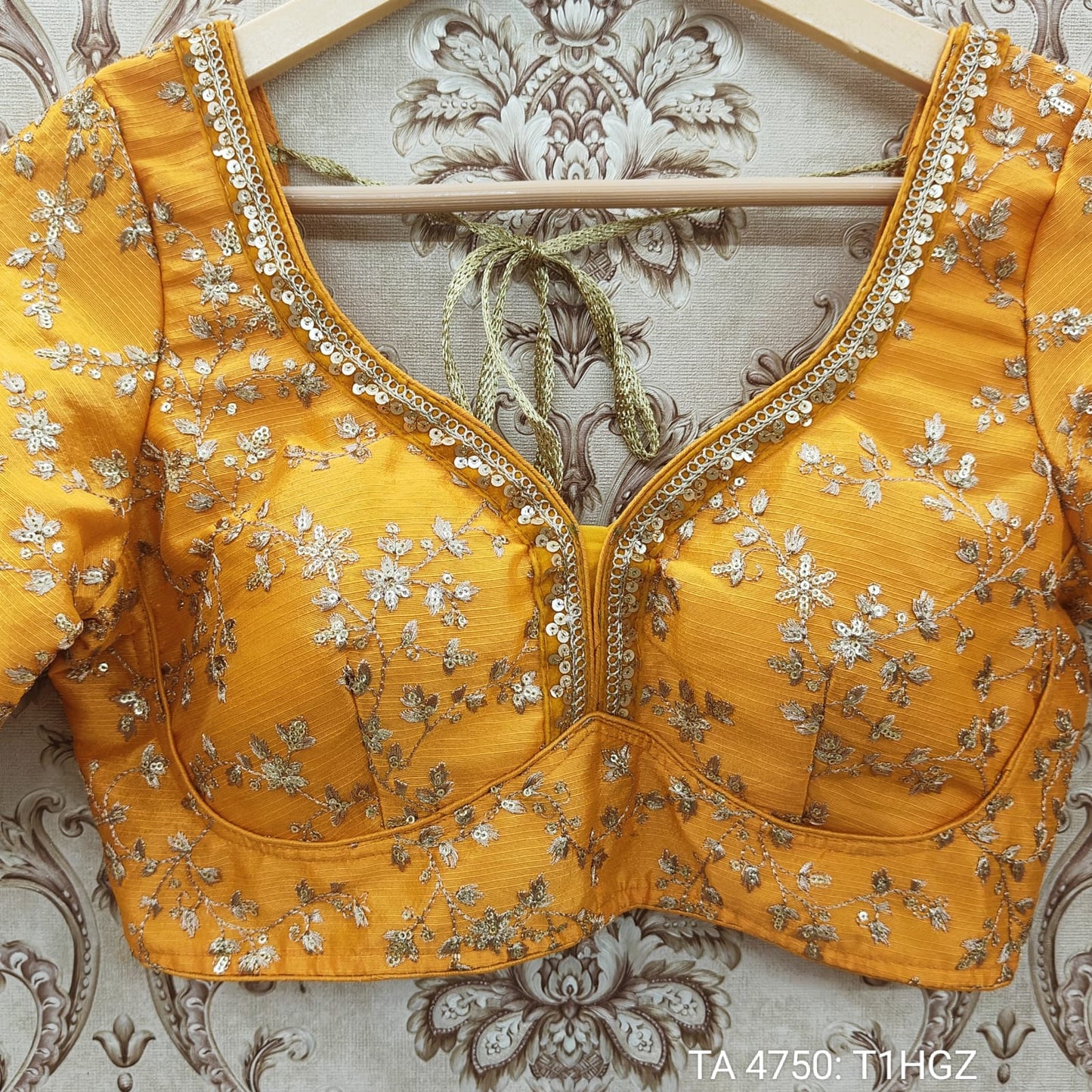 Mustard Yellow Jaal Embroidery Sabyasachi Cut Work Designer Blouse