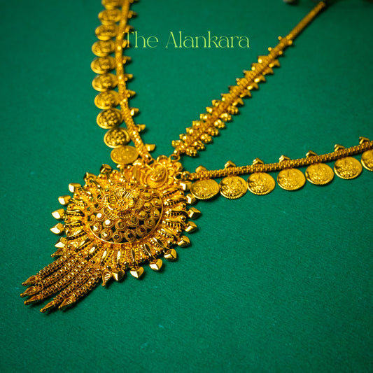 Traditional Gold Plated Coin Worked Round Laheria Tiara Mangtika