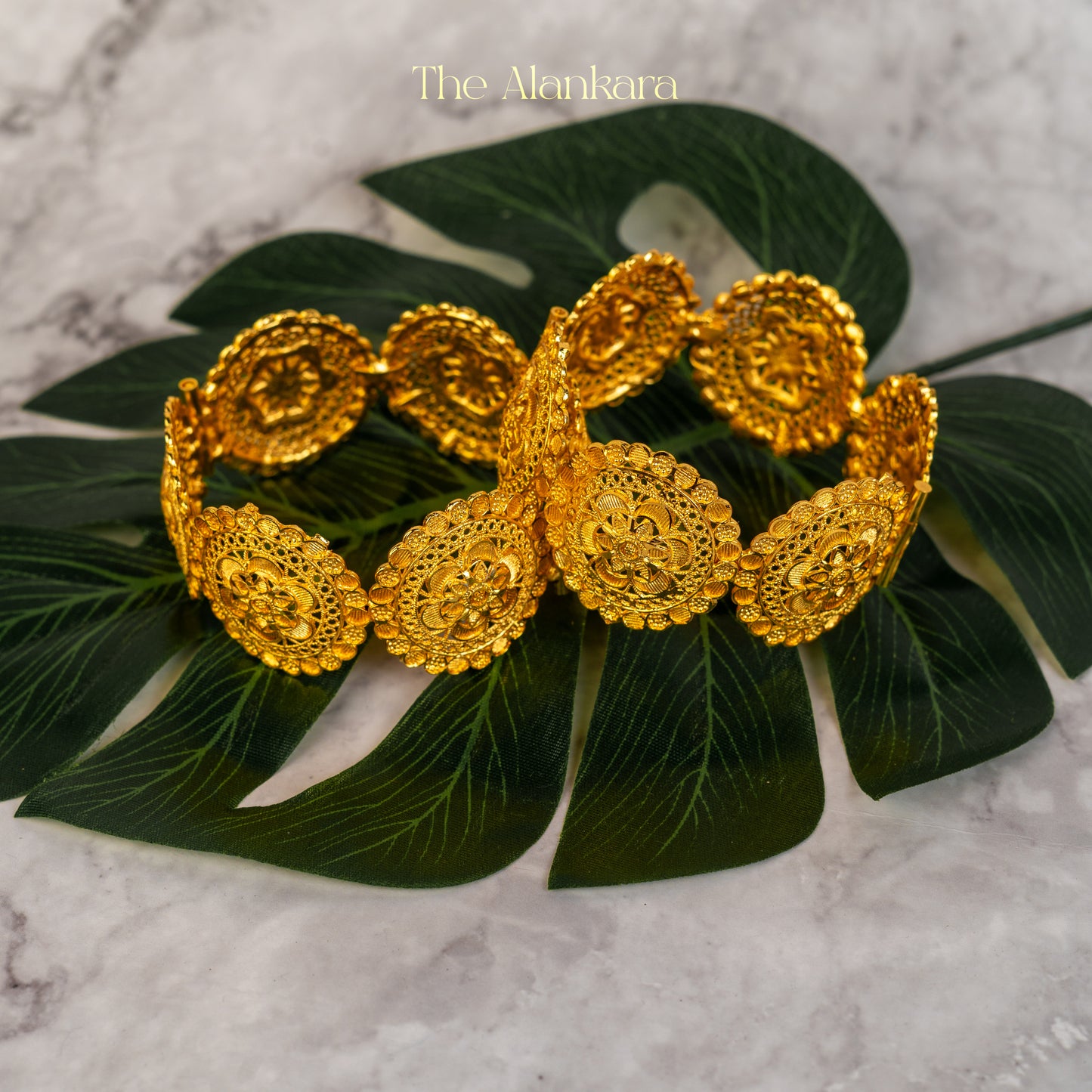 Alankara Goldplated Coin Motive Fancy Chur Set