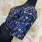 Dark Blue Dupiyan Silk Jaal Embroidery Designer Blouse