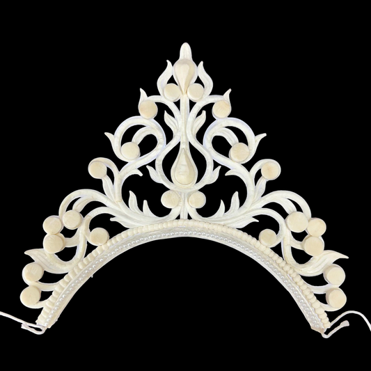 Women's Bengali Wedding Shola Bridal Crown/ Tahia Mukut/ Sheethi Mukut - Trinetra